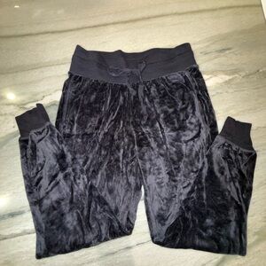 Women’s Black Velvet Joggers